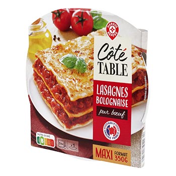/ Lasagnes bolognaise Côté Table Barquette - 350g