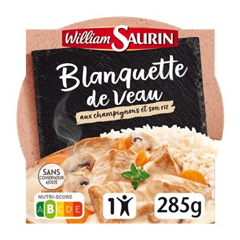 Blanquette veau William Saurin Champignons et riz 285g