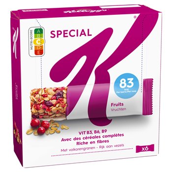 Barres céréales Special K Kellogg's Fruits rouges 6x21,5g