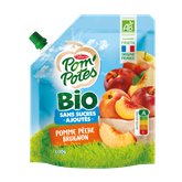 Compotes gourdes Pom'potes Bio pomme pêche brugnon 600g