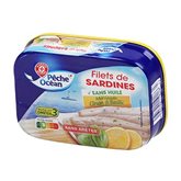 Filets sardines Pêche Océan Citron basilic Sans arêtes 100g