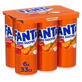 Fanta orange sans sucres 6x33cl