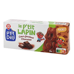 Gâteau fourré P'tit Deli Tout chocolat, lapin - 140g