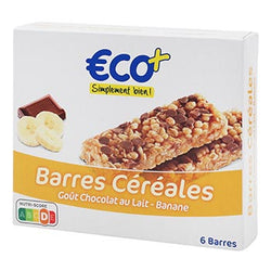 Barres céréales Eco+ Choco/banane - 125g