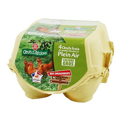 Oeufs frais plein air Oeufs de Nos Régions - x4