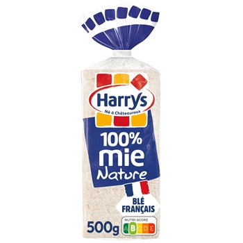 (06/05/25) Pain de mie 100% Mie Harrys Nature petites tranches - 500g