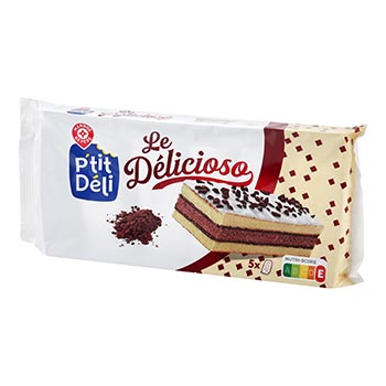 Gâteau multicouche P'tit Déli Genoise fourré chocolat - 175g