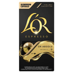 Café capsules L'OR Espresso Or Absolu n°9 - x10 - 52g