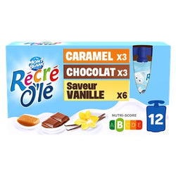 Goûter laitier Récré O'Lé ChocoVanille, Caramel -12x85g