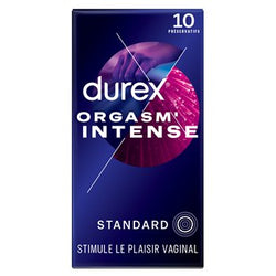 Préservatifs Orgasm'Intense Perlés et Nervurés Durex x10