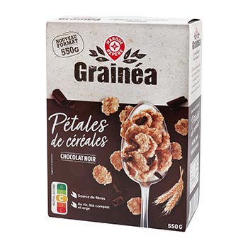 Pétales de céréales Grainea Chocolat noir - 550g