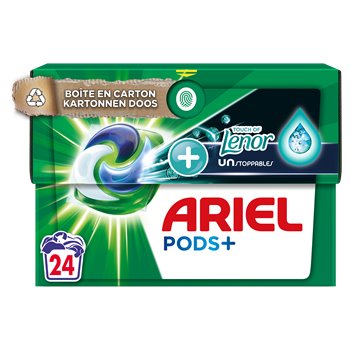 Capsule lessive Ariel Pods x24 - 516g lenor unstippable