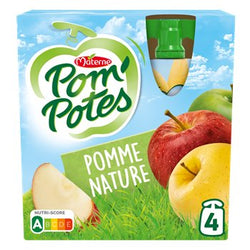 Compotes Pom'Potes Gourdes Pomme Nature - 4x90g