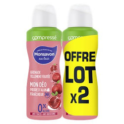 Déodorant Femme Spray Monsavon Pierre d'Alun grenade 2x100ml