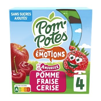 Compotes Pom'Potes Pomme Fraise Cerise - x4 - 360g