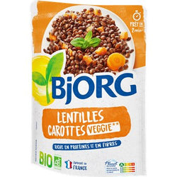 plat cuisiné lentilles bio carottes bjorg 250g