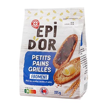 Petits pains grillés Epi d'Or Froment - 225g