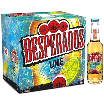 Bière blonde Desperados Lime pack - 12x33cl