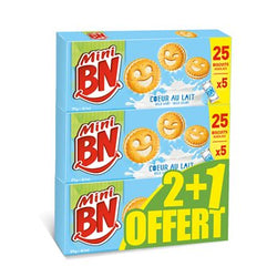 Biscuits Mini BN Coeur au lait 2+1 offert - 525g