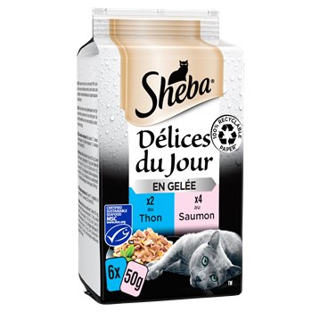 Sachet repas pour chats Sheba Poisson en gelée - 6x50g