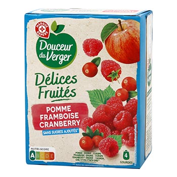 Gourde Douceur du Verger Pomme Framboise 4x120g