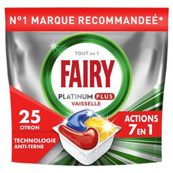 Tablette lave-vaisselle Fairy Platinium Anti-terne - 388g citron