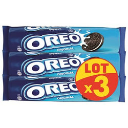 Biscuits cacaotés Oreo Fourrés goût Vanille - 3x154g