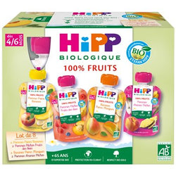 Gourdes Bio bébé Hipp 4 variétés - 6 mois - 8x90g