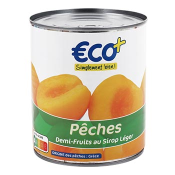 Pêches au sirop léger 465g