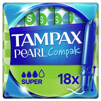 Tampons Tampax Compak Pearl Super - x18