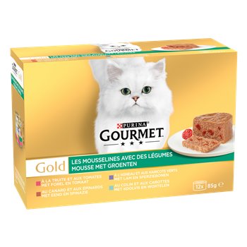 Mousselines légumes Gourmet Pour chat - Gold - 12x85g