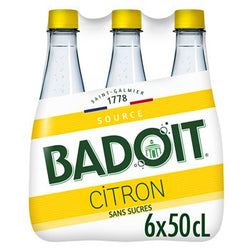 Eau gazeuse aromatisée Badoit citron sans sucres 50cl x 6