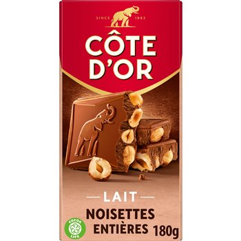 Tablette chocolat Côte d'Or Chocolat lait/Noisettes - 180g
