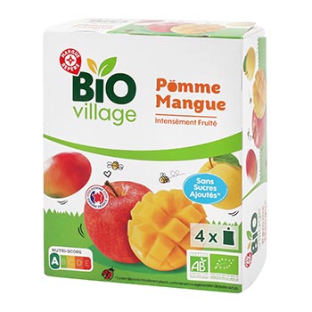 Gourde Bio Village Pomme Mangue Bio - 4x90g