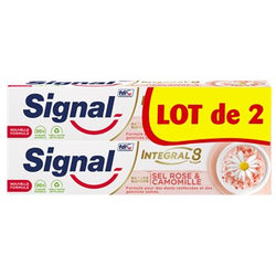 Dentifrice Signal Intégral 8 Sel rose & camomille - 2x75ml