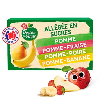 Compote Douceur du Verger Gourdes multivariétés - 12x90g