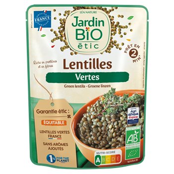 Lentilles vertes Jardin Bio Saveur du terroir - 250g