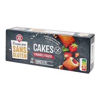 Cake fourré fraise Sans Gluten - x6 - 210g