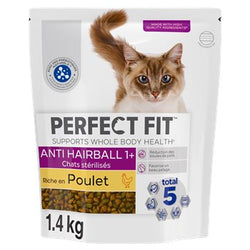 Croquettes chat Perfect Fit Stérilisé Anti Hairball - 1,4kg