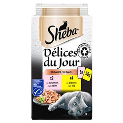 Sachet repas pour chats Sheba Volaille et Poisson - 6x50g