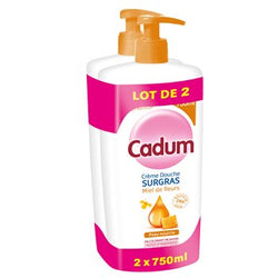 Crème de douche Cadum Surgras - Miel - 2x750ml