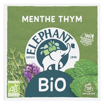 Infusion Bio Eléphant Menthe Thym - x20 sachets