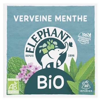 Infusion verveine Elephant Menthe, bio - x20