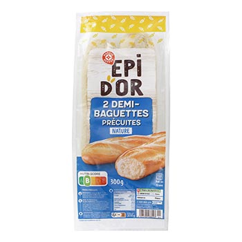 (03/05) Pain précuit Epi d'Or Demi-baguette x2 - 300g