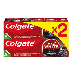 Dentifrice Colgate Max White Charbon - 2x75ml