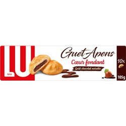Biscuits sablés fourrés chocolat noisette Guet Apens LU, paquet de 105g