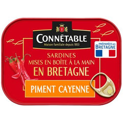 Sardines Connétable huile d'olive piment de Cayenne -135g
