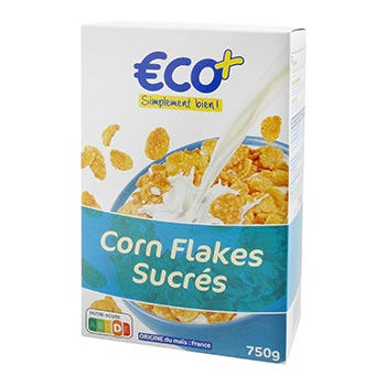 Céréales Corn Flakes Eco+ sucrés - 750g