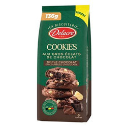 Cookies La Biscuiterie Delacre Chocolat noir lait blanc -136g