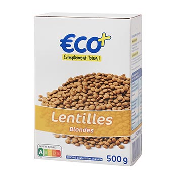 Lentilles blondes Eco+ 500g